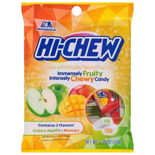 Hi-Chew Green Apple and Mango Peg Bag, 8 x 1.94 oz Case - Candy & Confections