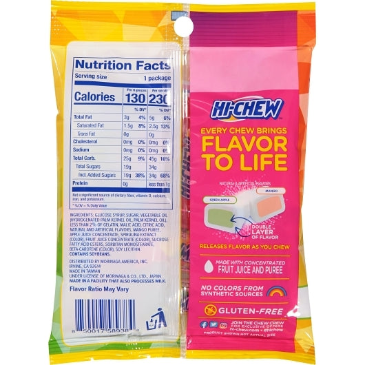 Hi-Chew Green Apple and Mango Peg Bag, 8 x 1.94 oz Case - Candy & Confections - image 2