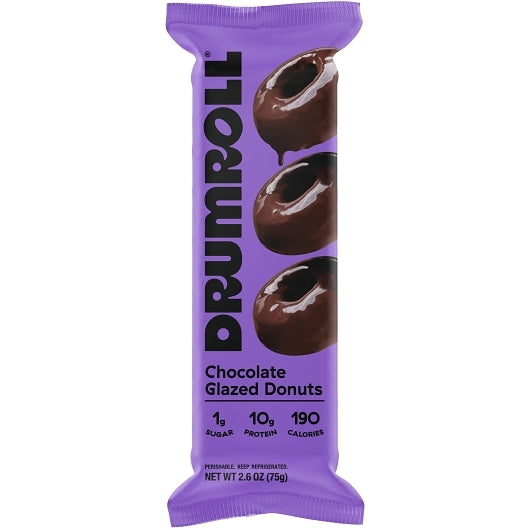 Drumroll Snacks Chocolate Glazed Mini Donuts, 2 x 6 x 2.6 oz Case - Bakery & Desserts