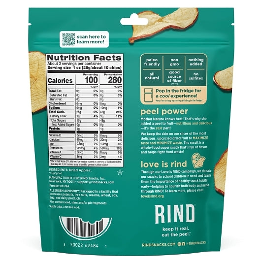 Rind Snacks Apple Chips, 6 x 2.7 oz Case - Dried Fruit & Fruit Snacks