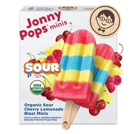 JonnyPops Organic Sour Cherry Lemonade Blast Minis Pops, 6 x 6 each Case - Frozen Fruit