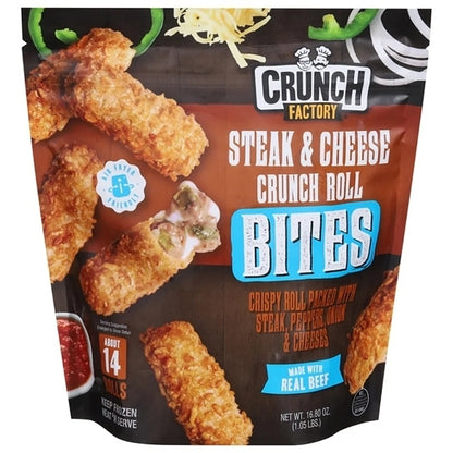 Crunch Factory Steak, Cheese, Onion & Pepper Roll Bites, 6 x 14 RL Case - Breads, Rolls & Buns - image 2