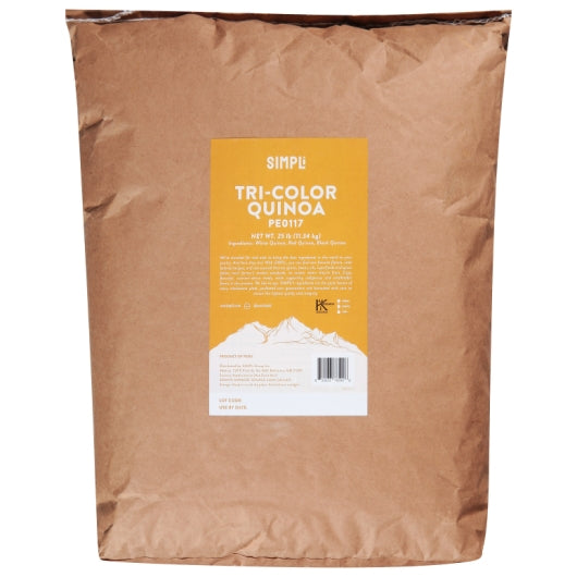 Simpli Tri-Color Quinoa Bulk, 1 x 25 lb Case - Rice & Grains