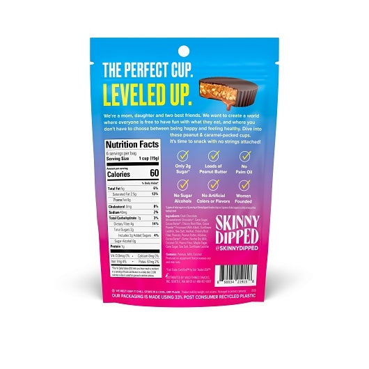 SkinnyDipped Dark Chocolate Caramel Peanut Paradise Cups, 10 x 3.17 oz Case - Candy & Confections - image 2