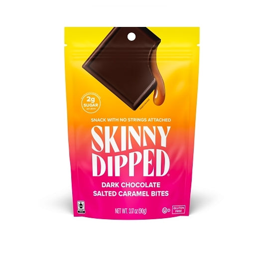 SkinnyDipped Dark Chocolate Salted Caramel Bites, 10 x 3.17 oz Case - Candy & Confections