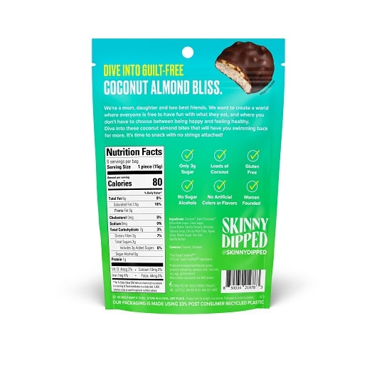SkinnyDipped Dark Chocolate Coconut Bites, 10 x 3.17 oz Case - Candy & Confections - image 2