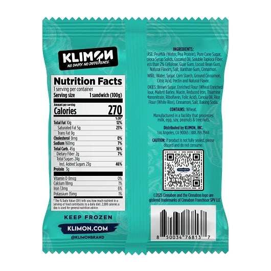 Klimon Cinnabon Bakery Inspired Frozen Dessert Sandwich, 12 x 100 GR Case - Bakery & Desserts - image 2