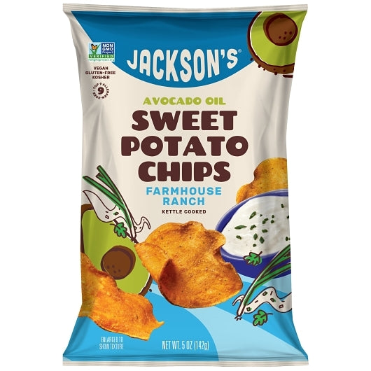 Jackson's Farmhouse Ranch Sweet Potato Chips In Avocado Oil, 12 x 5 oz Case - Snacks