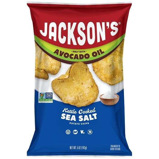Jackson's Sea Salt Kettle Potato Chip in Avocado Oil Case, 12 x 5 oz Case - Pantry Ingredients