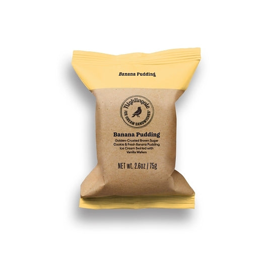 Nightingale, Inc. Golden Crusted Banana Pudding Chomp Size Cookies Swirled With Vanilla Wafers & Vanilla Pudding, 24 x