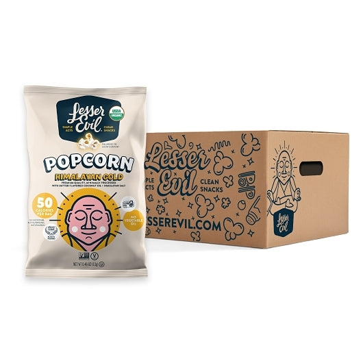 LesserEvil Organic Popcorn Himalayan Gold, 1 x 96 each Case - Popcorn, Pretzels & Snack Mix