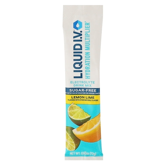 Liquid I.V. Sugar Free Lemon Lime Hydration Multiplier Electrolyte Drink Mix 8 Count, 12 x 8 x 0.459 oz Case - Pantry -