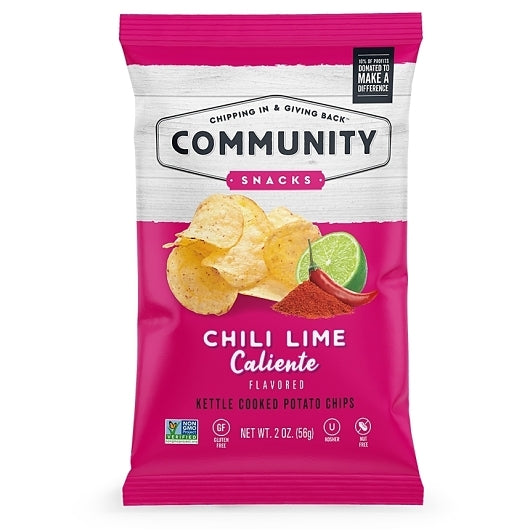 Community Snacks Chili Lime Fuego Kettle Chips, 25 x 2 oz Case - Snacks