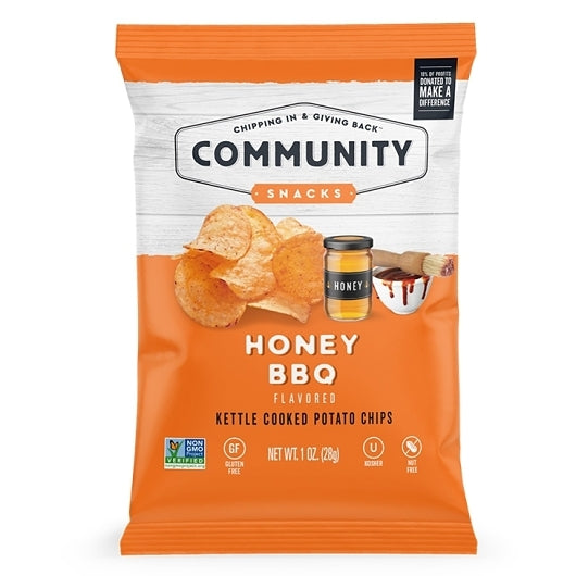 Community Snacks Honey Bbq Kettle Chips, 80 x 1 oz Case - Pantry Ingredients