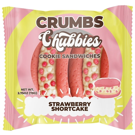 Crumbs Bakeshop Chubbies Strawberry Shortcake Cookie Sandwich, 12 x 2.75 oz Case - Bakery & Desserts