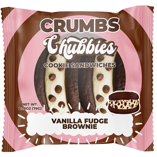 Crumbs Bakeshop Chubbies Vanilla Fudge Brownie Sandwich, 12 x 2.75 oz Case - Bakery & Desserts