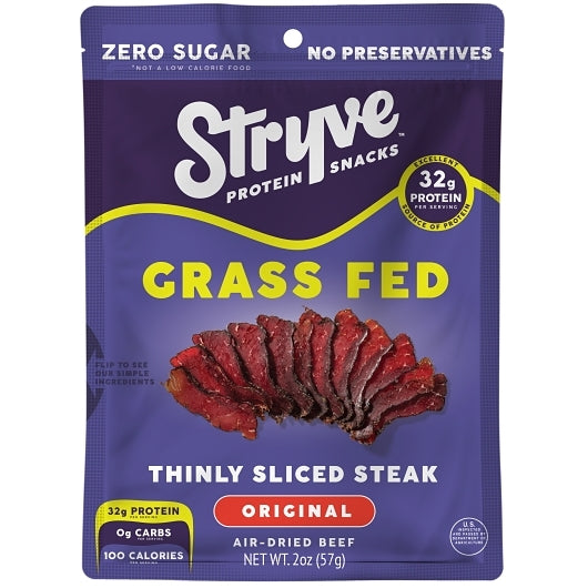 Stryve Grass-Fed Sliced Steak Original Case, 8 x 2 oz Case - Meat, Poultry & Seafood