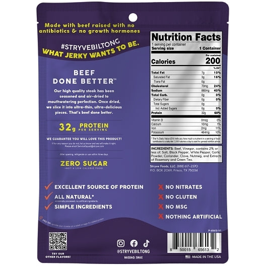 Stryve Grass-Fed Sliced Steak Original Case, 8 x 2 oz Case - Meat, Poultry & Seafood - image 2