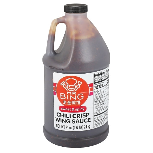 Mr Bing Sweet & Spicy Chili Crisp Wing Sauce, 2 x 74 fl oz Case - Condiments & Sauces