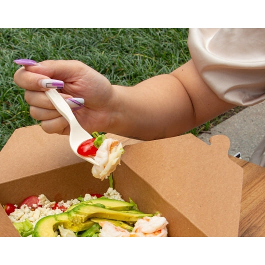 StrawFish 6" Fork Unwrapped Natural Biodegradable, 1 x 1000 ct Case - Flatware - image 2