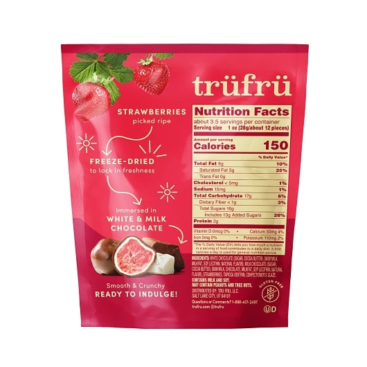Tru Fru Freeze-Dried Strawberry In Milk & White Chocolate, 6 x 3.4 oz Case - Candy & Confections