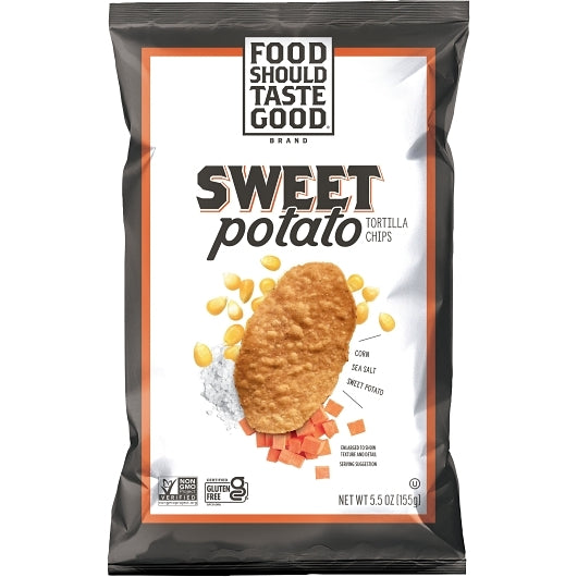 Food Should Taste Good Sweet Potato Tortilla Chips, 12 x 5.5 oz Case - Snacks