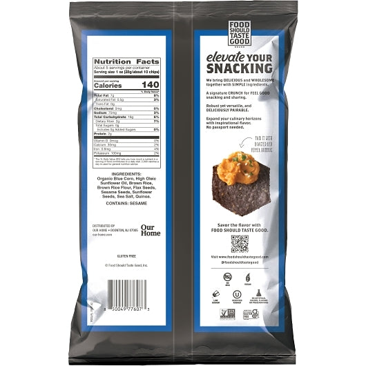 Food Should Taste Good Blue Corn Tortilla Chips, 12 x 5.5 oz Case - Snacks - image 2