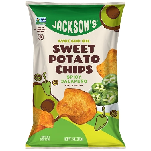 Jackson's Spicy Jalapeno Sweet Potato Chips In Avocado Case, 12 x 5 oz Case - Snacks
