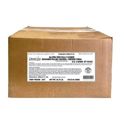 Comida Vida Tinga Shredded Chicken, 8 x 5.02 lb Case - DOT product image 5