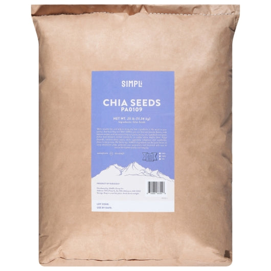 Simpli Chia Seeds, 1 x 25 lb Case - Nuts & Seeds