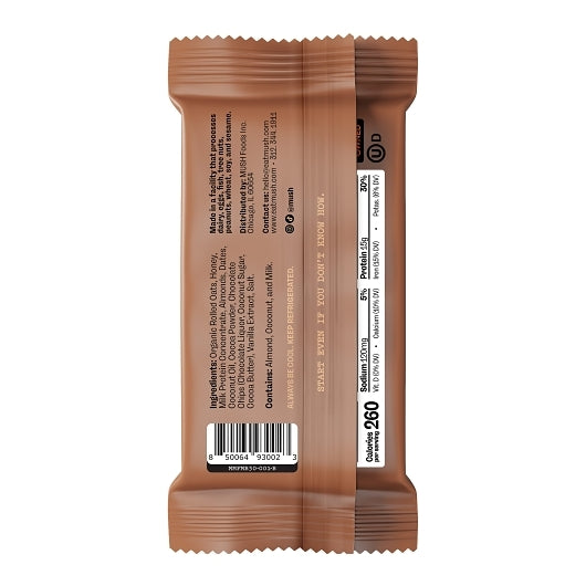 Mush Double Chocolate Chip Protein Bar, 2 x 8 x 2.3 oz Case - Pantry Ingredients