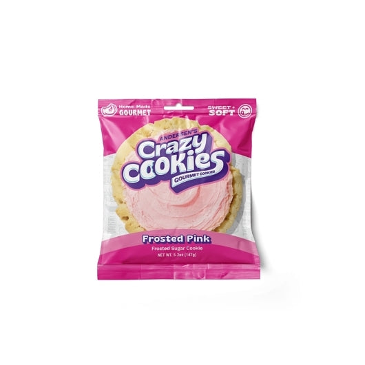 Crazy Cookies Frosted Pink Cookies, 12 x 5.2 oz Case - Bakery & Desserts