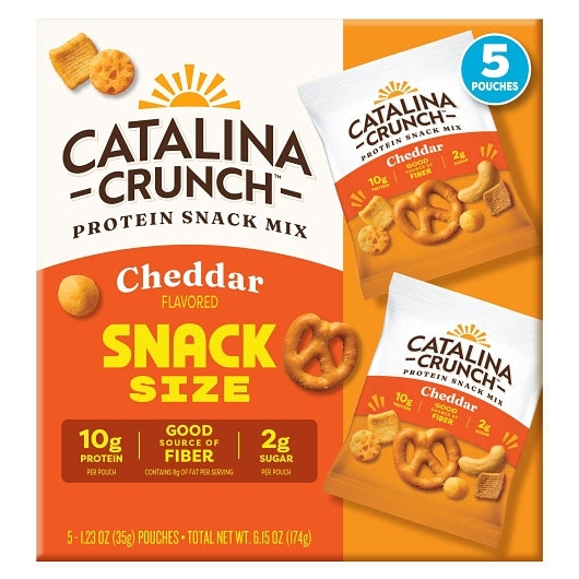 Catalina Crunch Cheddar Protein Snack Mix Multipack, 4 x 6.15 oz Case - Popcorn, Pretzels & Snack Mix