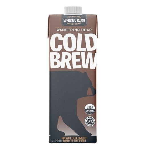 Wandering Bear Espresso Roast Cold Brew Coffee, 6 x 32 fl oz Case - Coffee & Tea
