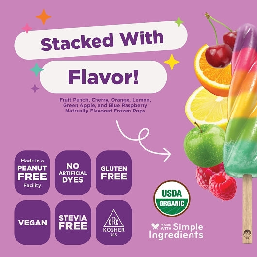 JonnyPops Organic Fruit Punch Candy Frozen Pops, 6 x 6 each Case - Frozen Fruit - image 2