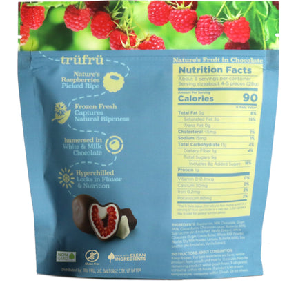 Tru Fru Frozen Whole Raspberries In White & Milk Chocolate, 6 x 8 oz Case - DOT product image 2