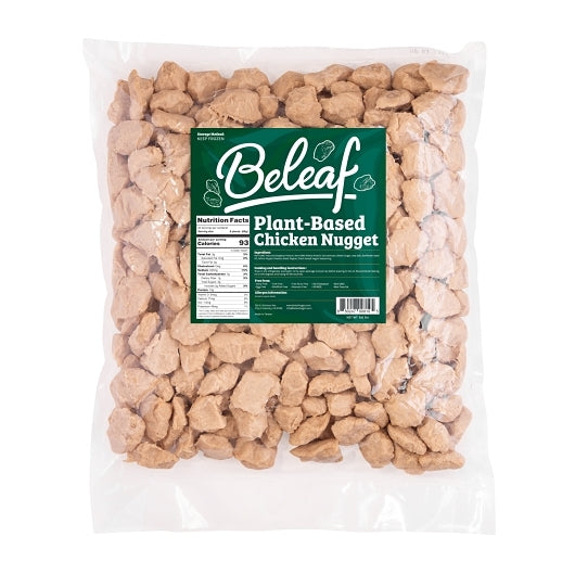 Beleaf Plant-Based Chicken Nuggets, 4 x 6 lb Case - Prepared Foods