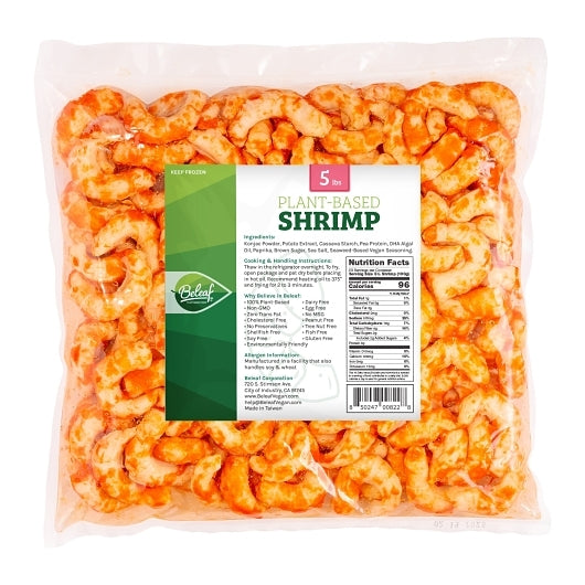 Beleaf Plant-Based Shrimp, 2 x 5 lb Case - Frozen Meat & Seafood