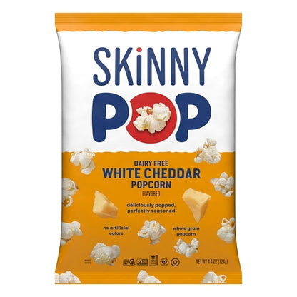 SkinnyPop Ultra Lite White Cheddar, 12 x 4.4 oz Case - Popcorn, Pretzels & Snack Mix