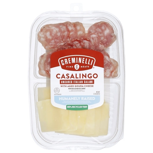 Creminelli Fine Meats Uncured Italian Casalingo Salami with Aged Gouda Cheese, 12 x 1 each Case - Frozen Meat & Seafood
