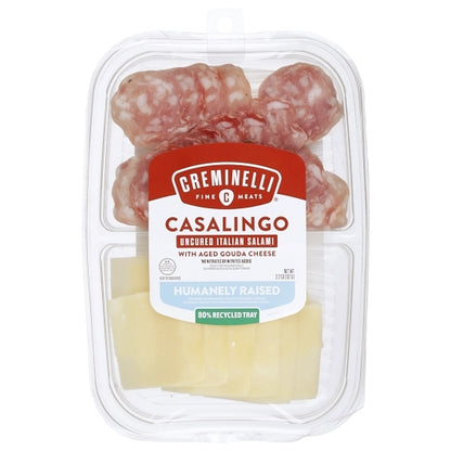 Creminelli Fine Meats Uncured Italian Casalingo Salami with Aged Gouda Cheese, 12 x 1 each Case - Frozen Meat & Seafood