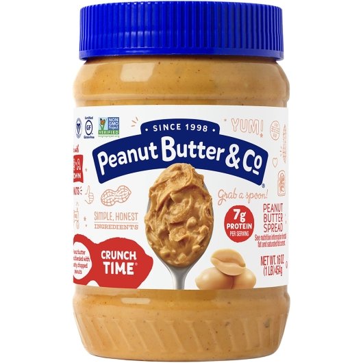 Peanut Butter & Co All Natural Smooth Crunch Time Peanut Butter, 6 x 16 oz Case - Pantry Ingredients