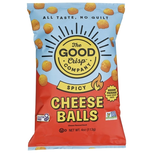 The Good Crisp Company Bagged Spicy Cheese Balls, 8 x 4 oz Case - Snacks
