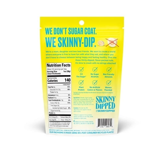 SkinnyDipped Lemon Bliss Yogurt Almonds, 8 x 3.5 oz Case - Cheese & Dairy - image 2
