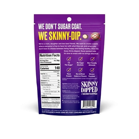 SkinnyDipped Super Dark Chocolate Sea Salt Almonds, 10 x 3.5 oz Case - DOT product image 2
