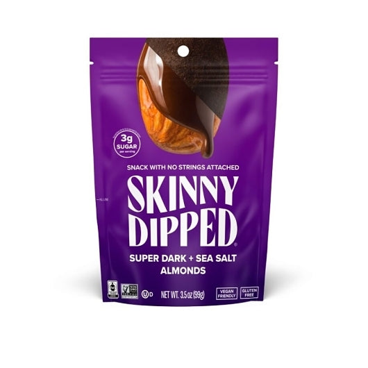 SkinnyDipped Super Dark Chocolate Sea Salt Almonds, 10 x 3.5 oz Case - Candy & Confections