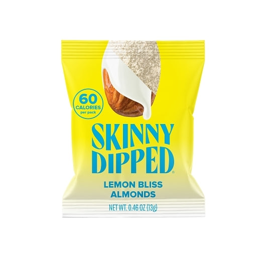 SkinnyDipped Lemon Bliss Almonds Single Serve Packets, 24 x 0.46 oz Case - Candy & Confections