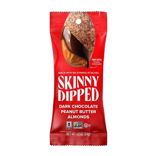 SkinnyDipped Dark Chocolate Peanut Butter Almonds Single Serve Packets, 1 x 40 ct Case - DOT product image 2