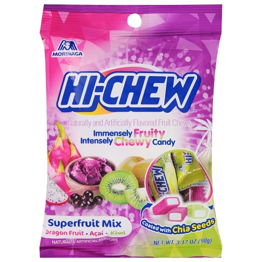 Hi-Chew Bag Superfruit Mix Candy Peg Bag, 6 x 3.17 oz Case - Candy & Confections