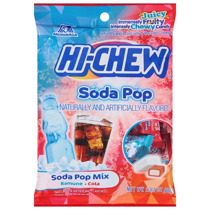 Hi-Chew Soda Pop Ramune & Cola Candy Peg Bag, 6 x 2.82 oz Case - Candy & Confections